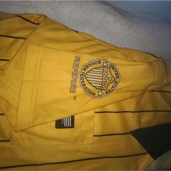UNITED STATES SOCCER FEDERATION REFEREE SIZE XL SHORT SLEEVED POLO SHIRT Yellow - Picture 4 of 7